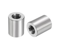 QUARKZMAN 5pcs M8 Rond Connecteur Écrous, 304 Inox Acier Accouplement Écrou 20mm/0.79" Longueur Manchon Tige Barre Goujon Écrou pour Support, M8x20x16mm