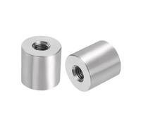 QUARKZMAN 5pcs M8 Rond Connecteur Écrous, 304 Inox Acier Accouplement Écrou 20mm/0.79" Longueur Manchon Tige Barre Goujon Écrou pour Support, M8x20x20mm