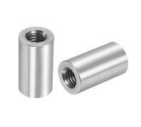 QUARKZMAN 5pcs M8 Rond Connecteur Écrous, 304 Inox Acier Accouplement Écrou 25mm/0.98" Longueur Manchon Tige Barre Goujon Écrou pour Support, M8x25x14mm