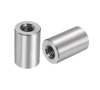 QUARKZMAN 5pcs M8 Rond Connecteur Écrous, 304 Inox Acier Accouplement Écrou 25mm/0.98" Longueur Manchon Tige Barre Goujon Écrou pour Support, M8x25x16mm