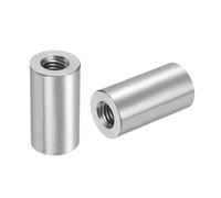 QUARKZMAN 5pcs M8 Rond Connecteur Écrous, 304 Inox Acier Accouplement Écrou 30mm/1.18" Longueur Manchon Tige Barre Goujon Écrou pour Support, M8x30x16mm