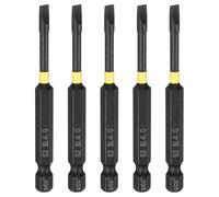 QUARKZMAN 5pcs Mèches De Tournevis À Fente Impact SL4 Bout Plat 4mm Tige Hexagonale 1/4" Longueur 75mm (3") Magnétiques En Acier S2 Phosphaté Pour Outils Électriques De Perçage