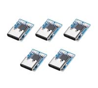 QUARKZMAN 5Pcs Module de déclenchement de puissance à tension fixe 15V DC USB-C PD, 0,7x0,4 pouce 5A Type-C Entrée Femelle Déclencheur de Charge Rapide pour Bloc d'alimentation, Bleu
