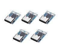 QUARKZMAN 5Pcs Module de déclenchement de tension fixe USB-C PD 20V DC, 0,7x0,4 pouce 5A Type-C Entrée Femelle Déclencheur de Charge Rapide Carte Leurre pour Alimentation de Notebook, Bleu