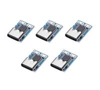QUARKZMAN 5Pcs Module de déclenchement de tension fixe USB-C PD 9V DC, 0,7x0,4 pouce 5A Type-C Entrée Femelle Déclencheur de Charge Rapide Carte Leurre pour Alimentation de Notebook, Bleu