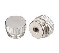 QUARKZMAN 5pcs Moleté Pouce Écrous M3 x D13mm x H9mm Carbone Acier | Moleté Écrou avec Col Haut Tête Aveugle Trou, pour 3D Imprimante Pièces, Moleté Pouce Écrous