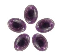 QUARKZMAN 5Pcs Pierre Ovale Plate, 13 x 18mm Pierre Naturelle Ovale Plate gemme Pierre Naturelle Dome Pour Creation De Bijoux DIY Projet Artistique, Amethyst