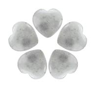 QUARKZMAN 5Pcs Pierres de Cœur Naturelles en Quartz Violet, Cadeaux de Pierres de Souci en Forme de Cœur pour Équilibrer Les Soucis et la Méditation, Soulager Le Stress, Pierre de Lune