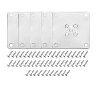 QUARKZMAN 5Pcs Plaques De Fixation Plates pour Pieds De Meuble, 90mm/3.5inch Connecteur Plaque en T Plate Support De Base avec Vis pour Réparation De Chaise Canapé Armoire