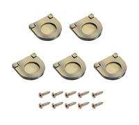QUARKZMAN 5Pcs Poignée Tirage Encastrée, 1.38 Pouce Poignée Meuble Encastrée Cachee Anneau Tirage Porte Armoire Avec Vis Pour Tiroirs Buffet Commode, Bronze