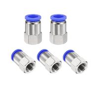 QUARKZMAN 5pcs Raccords à Pousser Pour Connecter 12mm Tube OD x 1/4" NPT Filetage Femelle Droit Pneumatiques PCF12-N02 Rapides Pour Tuyau D'air, Bleu