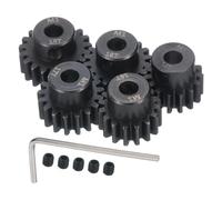 QUARKZMAN 5pcs RC M1 Moteur Pignon Engrenage 5mm Arbre 15T /16T/17T/18T/19T Durci Pignon Engrenages Carbone Acier pour 1/8 RC Modèle Voiture Bateau Drone