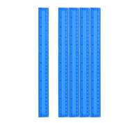 QUARKZMAN 5pcs Règles En Plastique 12" (30cm) Règle Droite Transparente Outil De Mesure Pouces Et Centimètres Pour Maison Bureau Salles De essin Technique, Bleu