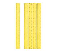QUARKZMAN 5pcs Règles En Plastique 12" (30cm) Règle Droite Transparente Outil De Mesure Pouces Et Centimètres Pour Maison Bureau Salles De Classe Dessin Technique, Jaune