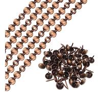 QUARKZMAN 5pcs Rembourrage Clous Bandes, 1Mètre Brillant Décoratif Clou Garnitures pour Canapé Tête Lit Chaise Meuble avec Rembourrage Clous (11mm Cuivre)