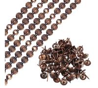 QUARKZMAN 5pcs Rembourrage Pointes Bandes, 1Mètre Fleur Décoratif Clou Garnitures pour Canapé Tête Lit Chaise Meuble avec Rembourrage Clous (11mm Cuivre)