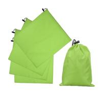 QUARKZMAN 5Pcs Sac À Cordon En Polyester 210D Avec Bascule, 14 x 16 Pouce Sac De Rangement De Voyage Imperméable Pliable Pour Organisateur De Vêtements De Voyage Et De Gym, Vert Clair