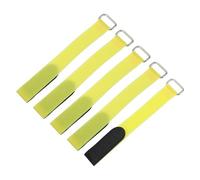 QUARKZMAN 5Pcs Sangles De Fixation De Batterie Reutilisables, 0.8x8" Jaune Nylon Polyvalent Sangle De Maintien De Batterie Ajustable Boucle De Crochet Attache Rapide