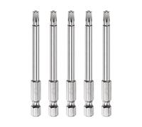 QUARKZMAN 5pcs Sécurité Torx Morceau 1/4" Hex Tige 3" Long Foret Morceaux T25 Torx Star S2 Acier Magn Etic Tamper Résistant Tournevis Embout