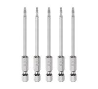 QUARKZMAN 5pcs Sécurité Torx Morceau 1/4" Hex Tige 3" Long Foret Morceaux T9 Torx Star S2 Acier Magne Tics Tamper Résistant Tournevis Embout
