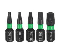 QUARKZMAN 5pcs SQ0-SQ4 Embout de Tournevis Carré 1/4" Tige Hexagonale 25mm/1" Longueur Magnétique 4 Pans Acier S2 Forets de Tournevis et de Perceuse Électrique de Qualité Industrielle