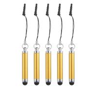 QUARKZMAN 5Pcs Stylo à Stylet Métallique Rétractable en Alliage d'Aluminium Mini Stylets Capacitifs pour Tous Les Appareils à Écran Tactile Universels, Jaune