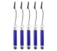 QUARKZMAN 5Pcs Stylo à Stylet Métallique Rétractable en Alliage d'Aluminium Mini Stylets Capacitifs pour Tous Les Appareils à Écran Tactile Universels, Bleu Foncé