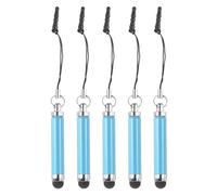 QUARKZMAN 5Pcs Stylo à Stylet Métallique Rétractable en Alliage d'Aluminium Mini Stylets Capacitifs pour Tous Les Appareils à Écran Tactile Universels, Bleu Clair