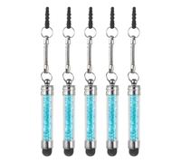 QUARKZMAN 5Pcs Stylo à Stylet pour Écrans Tactiles Mini Stylos Capacitifs en Cristal de Diamant pour Tous Les Appareils à Écran Tactile Universels, Bleu Clair