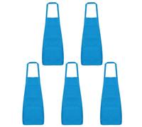 QUARKZMAN 5Pcs Tabliers de Cuisine 75x65cm en Polyester avec 2 Poches pour Femmes, Hommes, Chefs, Cuisine À Domicile, Restaurant, Jardin, Artisanat, Couleur Bleu Clair