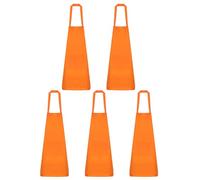 QUARKZMAN 5Pcs Tabliers de Cuisine 75x65cm en Polyester avec 2 Poches pour Femmes Hommes Cuisine Maison Restaurant Artisanat Jardinage, Orange