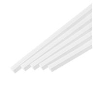 QUARKZMAN 5Pcs Tige Carrée en ABS, Bâtonnet en Plastique ABS Solide 5x5x500mm, Kit d'Assortiment de Barres en Plastique Blanc pour la Fabrication de Modèles Architecturaux DIY