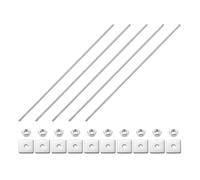QUARKZMAN 5Pcs Tige Filetée Complète, M3 x 200mm 304 Acier Inoxydable Tiges Filetées Complètes Avec Écrous Et Rondelles Pour Attaches, Suspentes Et Étriers, Argent