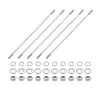 QUARKZMAN 5pcs Tiges Filetées Double Extrémité, M5x250mm Boulons Tige Filetée en Acier Inoxydable 304 Filetage à Droite avec Écrous Rondelle Plate et Frein, Goujon Fileté pour Serre-Joints