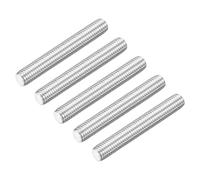 QUARKZMAN 5Pcs Tiges Filetées M12-1.75x80mm Pleine Longueur, Barres Filetées Goujons, Vis Longues En Acier Inoxydable 304 Pour U-Boulons, Ancrages, Serre-Joints, Crochets, Argent