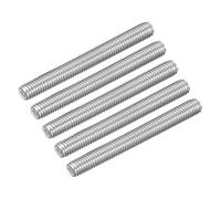 QUARKZMAN 5Pcs Tiges Filetées M6-1.0x45mm, Barres Filetées Goujons, Vis Longues Acier Inoxydable 304 Quincaillerie pour U-Bolts, Ancres, Colliers, Supports, Argent