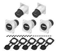 QUARKZMAN 5Pcs USB 2.0 Panneau Monté Coupleur, Connecteur Pass-Through USB Type D, 480Mbps Extension Silver Bulkhead pour Home/Office/Industrial