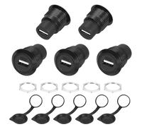QUARKZMAN 5Pcs USB 2.0 Panneau Monté Coupleur, USB Pass Through Connecteur, 480Mbps Noir Bulkhead Extension pour Home/Office/Industrial