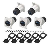 QUARKZMAN 5Pcs USB 3.0 Panneau Monté Coupleur, Connecteur Pass-Through USB Type D, Extension De Panneau 5.0Gbps Argent pour Maison/Bureau/Industriel