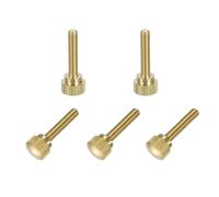 QUARKZMAN 5Pcs Vis à Pouce Moletées en Laiton, Boulons à Épaulement M4X20mm Poignées Moletées Étape Fixations Vis à Pouce Moletées en Laiton Solide Poignées pour Électronique, Mécanique
