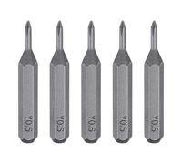 QUARKZMAN 5pcs Y0.6 Embout de Tournevis Tri-Wing 5/32" Tige Hexagonale 28mm Longueur Acier S2 Magnétique Tête en Y à 3 Pans pour Tournevis Manuels Électriques Réparation de Précision
