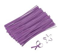 QUARKZMAN 6" Attaches en Papier Kraft, Attaches Métalliques Réutilisables pour Boulangerie, Sachets De Bonbons, Sachets De Café, Sachets Cadeaux, Lot de 1000, Violet