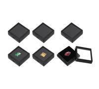 QUARKZMAN 6 Boîtes D'Exposition En Pierre Précieuse 2x2x0.8 Pouces | Petites Boîtes En Acrylique, Pour Diamants Carrés, Avec coussins En Mousse Et Couvercles Transparents, Pour Pierres