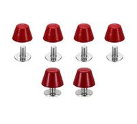 QUARKZMAN 6 Ensembles Rivets Stud Pieds De Sac À Main 10mm / 3/8" Screw Back Spikes Nailhead Flat Head Stud Rivet Buckle Leathercraft Pour Leather DIY Collar Belt Bag Totes, Red