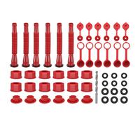 QUARKZMAN 6 Jeu De Bec Verseur Pour Bidon D'Essence Remplacement, Bec Verseur Pour Bidon D'Essence Flexible Bec Verseur Avec Bouchon À Filetage Fin/Grosc Verseur, Rouge