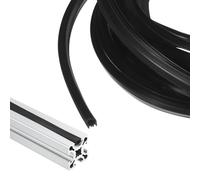 QUARKZMAN 6 Mètre Profilé Aluminium Extrusion Couverture Fente Joint Plat, 8mm 20 Série Protection Poussière Couverture Souple Joint Bande Poussière Pour Accessoire Imprimante 3D, Noir