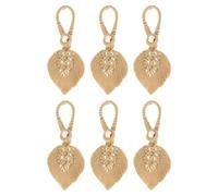 QUARKZMAN 6 Pack Attaches Rideaux À Franges, Attaches Rideaux Bohémien en Feuille avec Corde en Coton Tressé À Franges ornementation Suspendu pour Décoration Maison Bureau, Brown