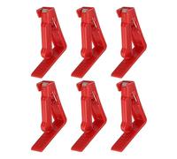 QUARKZMAN 6 Pack Pince De Nappe en Plastique, 2.17" x 2.17" Pince Anti-Vent pour Nappe De Table Ressortee pour Maison Fete Pique-Nique Mariage Camping Tables A Manger, Rouge