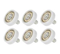 QUARKZMAN 6 PC Roulettes De Tiroir 22mm x 7mm Roue 2mm Marche, Nylon Poulie De Tiroir Roulement Roues De Remplacement Pour Fenêtres Porte Coulissante Rail Guide Blanc, M6 x 10mm Filet