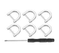 QUARKZMAN 6 Pcs Anneau D À Vis en Forme De U Anneaux D De Remplacement pour Purse Keychain Strap Buckle, 0.49x0.59inch, Argent